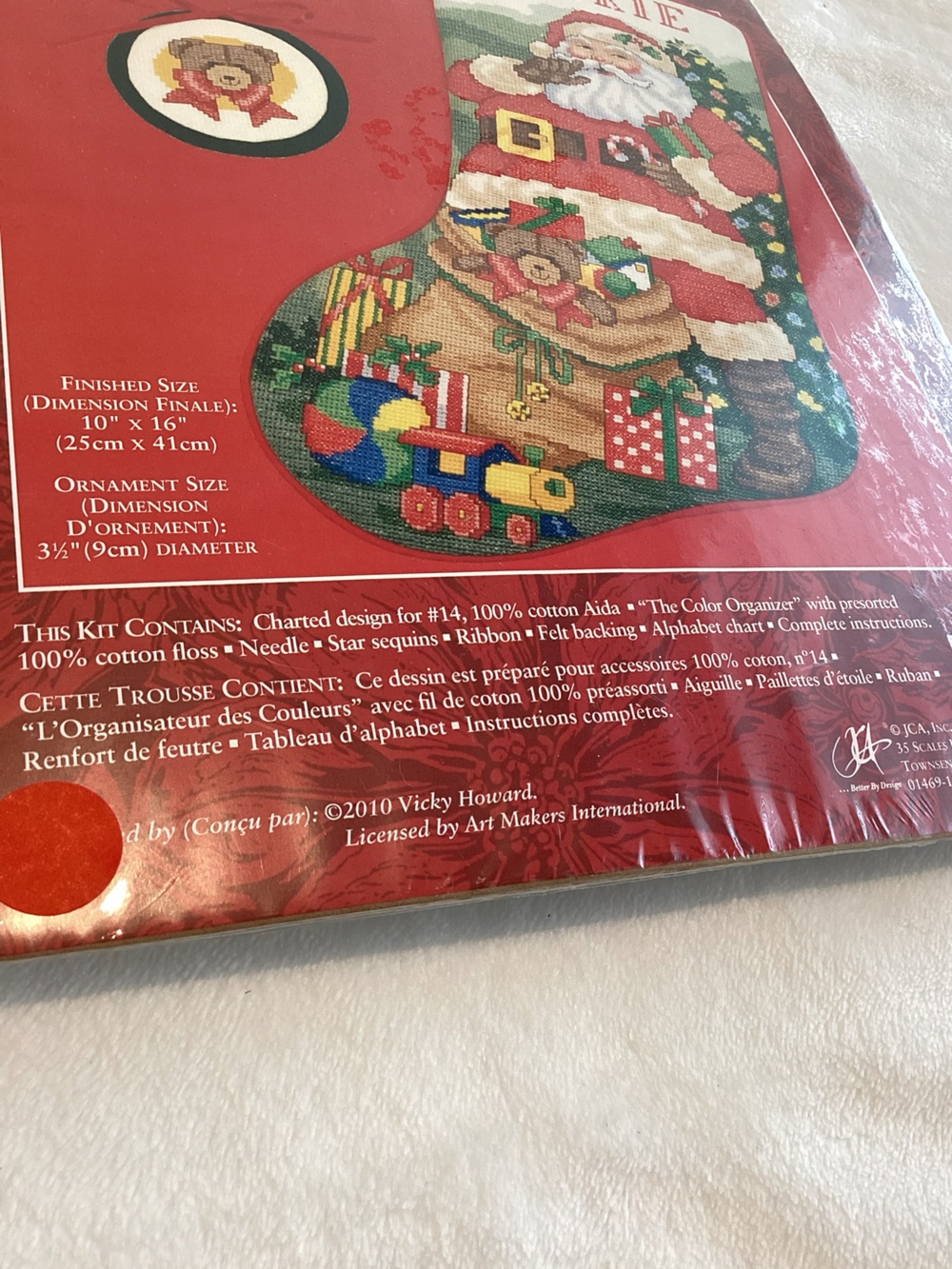 Cross Stitch Stocking Kit NEW Christmas Holiday Santa Embroidery - Picture 3 of 4